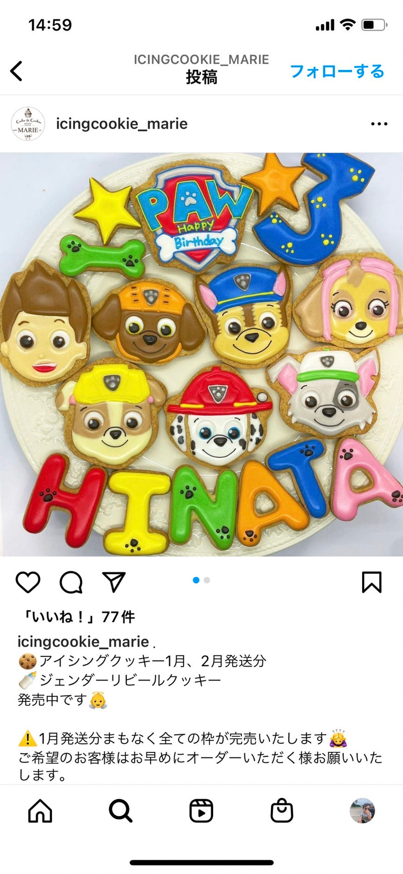 1/30 三井千夏様　パウパトロール